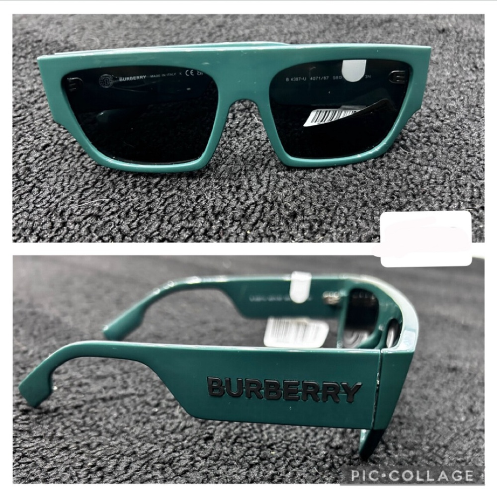 Burberry Teal Rectangular Sunglasses